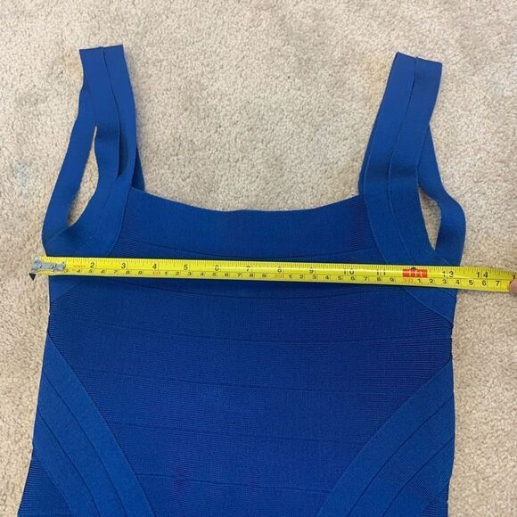 BEBE cobalt blue sleeveless bodycon bandage mini dress Sz S - Picture 10 of 11